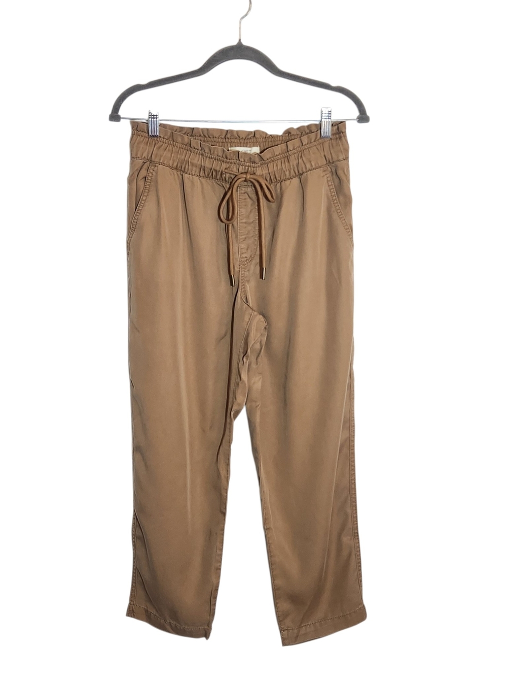 LOFT Womens Brown Cropped Pull-On Pants Size Small Petite NWT